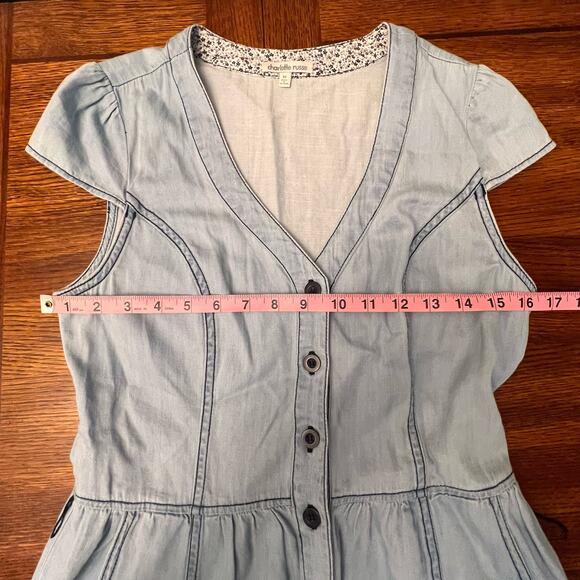 Vintage Y2k 1995 Charlotte Russe Button Down Blue Denim Style Dress Medium - Picture 8 of 11